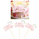 Maxbell 3x Glitter Cake Toppers Cupcake Pick DIY Cake Decor Party Favor Pink 2