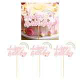 Maxbell 3x Glitter Cake Toppers Cupcake Pick DIY Cake Decor Party Favor Pink 2