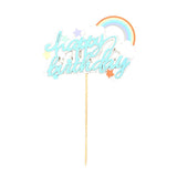 Maxbell 3x Glitter Cake Toppers Cupcake Pick DIY Cake Decor Party Favor Light Blue 2