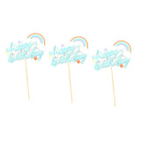 Maxbell 3x Glitter Cake Toppers Cupcake Pick DIY Cake Decor Party Favor Light Blue 2
