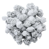 Maxbell 100x Mini Foam Rose Head Artificial Flowers DIY Garland Bouquet Decor Gray