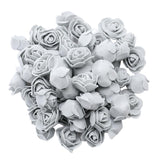 Maxbell 100x Mini Foam Rose Head Artificial Flowers DIY Garland Bouquet Decor Gray