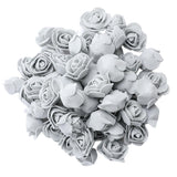 Maxbell 100x Mini Foam Rose Head Artificial Flowers DIY Garland Bouquet Decor Gray