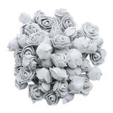 Maxbell 100x Mini Foam Rose Head Artificial Flowers DIY Garland Bouquet Decor Gray