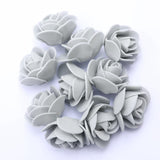 Maxbell 100x Mini Foam Rose Head Artificial Flowers DIY Garland Bouquet Decor Gray