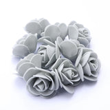 Maxbell 100x Mini Foam Rose Head Artificial Flowers DIY Garland Bouquet Decor Gray