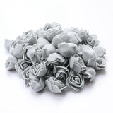 Maxbell 100x Mini Foam Rose Head Artificial Flowers DIY Garland Bouquet Decor Gray