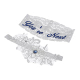 Maxbell 2 Piece Women's Lace Flower Leg Garter Belt Rings Blue