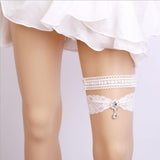 Maxbell Elastic Wedding Bridal Lace Leg Garter with Pendant for Brides Bridesmaid