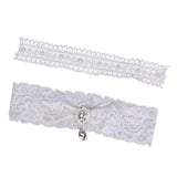 Maxbell Elastic Wedding Bridal Lace Leg Garter with Pendant for Brides Bridesmaid