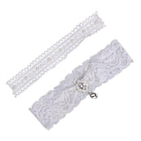 Maxbell Elastic Wedding Bridal Lace Leg Garter with Pendant for Brides Bridesmaid