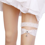 Maxbell Elastic Wedding Bridal Lace Leg Garter with Pendant for Brides Bridesmaid