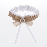 Maxbell 2 Piece Womens Lace Flower Leg Garter Belt Rings Brown