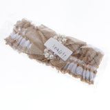 Maxbell 2 Piece Womens Lace Flower Leg Garter Belt Rings Brown
