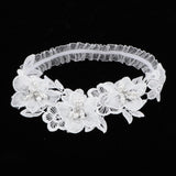 Maxbell Hollow Flower Wedding Bridal Leg Garter with Pearls for Brides Bridesmaid