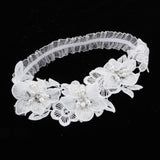 Maxbell Hollow Flower Wedding Bridal Leg Garter with Pearls for Brides Bridesmaid