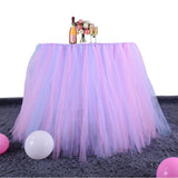 Maxbell Chiffon Table Skirt Tableware Cover Shower Wedding Party Decor
