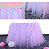 Maxbell Chiffon Table Skirt Tableware Cover Shower Wedding Party Decor