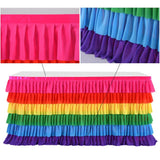 Rainbow Tulle Table Skirt Baby Shower Tutu Tablecloth Decorations 1.83x0.77m