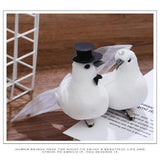 Maxbell 12pack Creative Couple Dove Artificial Bird Party Orgaments 5.9x3.1x2.8inch