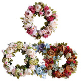 Artificial Flower Wreath Garland for Home Front Door Wedding Party Decor Pink