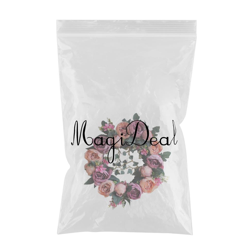 Artificial Flower Wreath Hanging Silk Garland Door Decor Light Purple