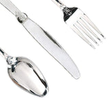 Maxbell Disposable Cutlery Plastic Forks Spoons Knifes Party Decor Silverware Silver