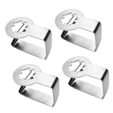 4pcs Flexible Stainless Steel Table Cover Cloth Clamps for Outdoor Four-leaf