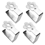 4pcs Flexible Stainless Steel Table Cover Cloth Clamps for Outdoor Flower