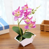Maxbell Artificial Orchid Bonsai Faux Flower Indoor Outdoor Office Home Decor Purple