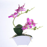 Maxbell Artificial Orchid Bonsai Faux Flower Indoor Outdoor Office Home Decor Purple