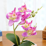 Maxbell Artificial Orchid Bonsai Faux Flower Indoor Outdoor Office Home Decor Purple