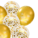 6 Pcs 12 inch Metallic Latex Balloons Sequins Balloons Christmas Party Decor Golden