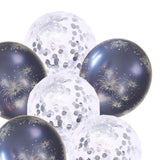 6 Pcs 12 inch Metallic Latex Balloons Sequins Balloons Christmas Party Decor Blue