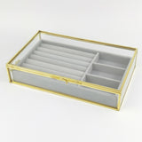 Maxbell Clear Jewelry Tray with Lid Velvet Earring Drawer Insert Display Show Case