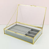 Maxbell Clear Jewelry Tray with Lid Velvet Earring Drawer Insert Display Show Case