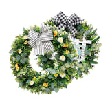 20''Artificial Green Leaves Wreath Farmhouse Greenery Front Door Decor White