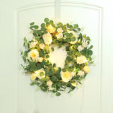 Faux Artificial Eucalyptus Wreath Fake Leaves Door Hanging Garland Decor