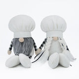 Faceless Chef Gnome Doll Couple Ornament Festival Holiday Decor Hanging Toy