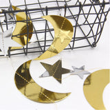 Star Moon Garland Hanging Buntings Ramadan Eid Birthday Party Decors Gold