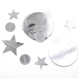 13ft Glitter Star Paper Garland Streamer Kit Banner silver