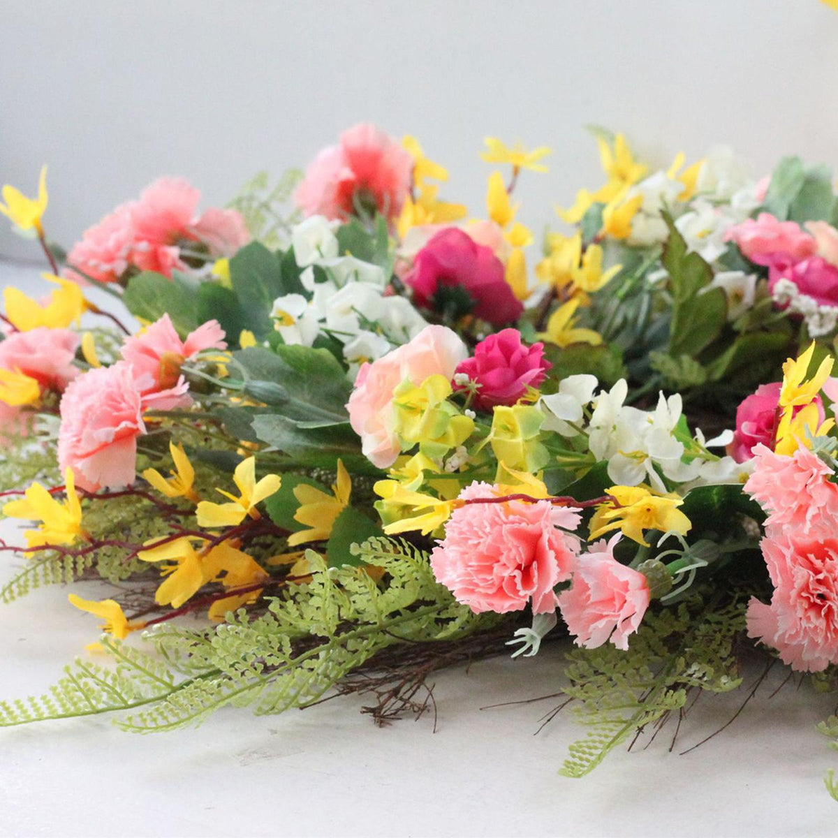Artificial Carnation Garland Silk Flower Vine Wedding Yard Garden Decor