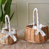 Rustic Handmade Rattan Storage Basket Wedding Flower Wicker Plant Holder M