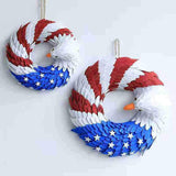 Americana Patriotic Wreath Garland Decoration Wall Window Outdoor Labor Day A 28cm