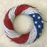 Americana Patriotic Wreath Garland Decoration Wall Window Outdoor Labor Day B 28cm