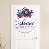 July 4th Patriotic Circular Tag Wood Sign Decorative Window Independence Day A