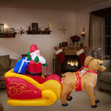 Maxbell Christmas Inflatables with LED Lights for EU Adaptor Yard Elk Sledding