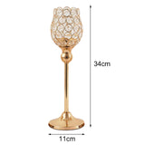 Maxbell Crystal Candle Holders Pillar Candlesticks Party Decor Ornaments 34cm