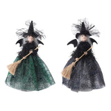 Maxbell Witch Collectible Dolls Photo Props for Halloween Christmas Tree Decor Black
