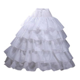 Maxbell Wedding Petticoat Elastic Waist Slips Underskirt for Party  White 4 Hoops